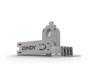 Lindy 40454 Blokátor portů USB s klíčem bílá /4 ks