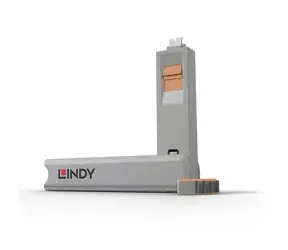 Lindy 40428 Blokátor portů USB-C s klíčem šedo-oranžová / 4 ks