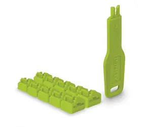 Lindy 47894 Blokátor portů RJ-45 s klíčem zelená / 10 ks