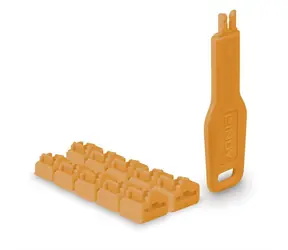 Lindy 47897 Blokátor portů RJ-45 s klíčem oranžová / 10 ks