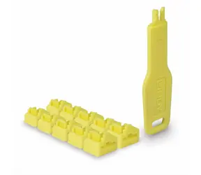 Lindy 47900 Blokátor portů RJ-45 s klíčem žlutá / 10 ks