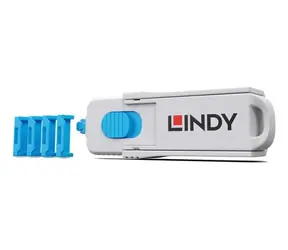 Lindy 40320 Blokátor portů HDMI s klíčem modrá / 4 ks