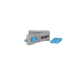 Lindy 40324 Blokátor portů DP s klíčem modrá / 4 ks