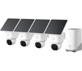 Anker eufy E42 bílá / HomeBase 3 + 4x IP kamera se solárním nabíjením / 360° / noční vidění / microSD / Wi-Fi / 4k