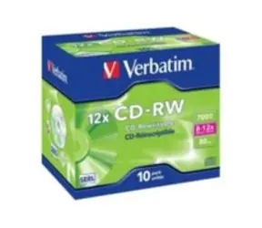 10ks CD-RW 700MB Verbatim 8-12× High Speed / JewelCase