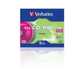 Verbatim 5ks CD-RW 700MB 8-12x / barevné / SlimCase