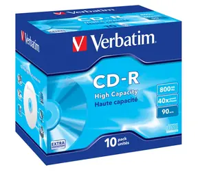 VERBATIM CD-R90 800MB EP/DL/ 40x/ 90min/ jewel/ 10pack