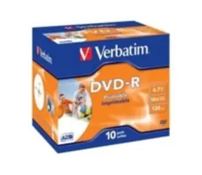 Verbatim 10ks DVD-R 4.7GB 16x (Wide Injekt Printable) / JewelCase
