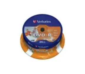 25ks DVD-R 4,7GB Verbatim 16x / Wide Injekt Printable / Spindl