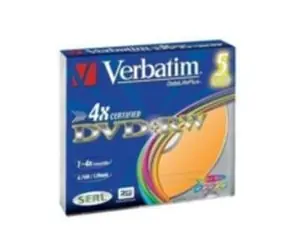 5ks DVD+RW 4,7GB Verbatim 4x / barevné / Slim Case