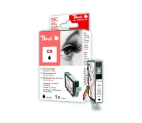 Peach C8 (CLI-8) alternativní cartridge bez chipu / 13 ml / černá