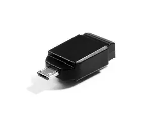 Verbatim Store 'n' Stay OTG Nano 16GB černá / Flash Disk / USB 2.0 / microUSB adaptér / čtení: 10MBs / zápis: 3MBs