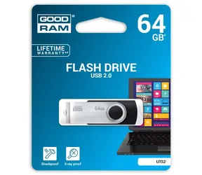 GOODRAM UTS2 64GB černá / Flash disk / USB 2.0 / čtení: 20MBs / zápis: 5MBs / doprodej