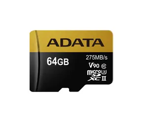 ADATA Premier One Micro SDXC 64GB + SD adaptér / UHS-II U3 Class 10 / R: 275MB/s / W: 155MB/s