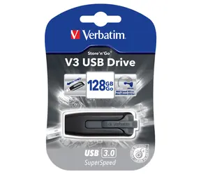 Verbatim Store 'n' Go V3 128GB černá / Flash Disk / USB 3.0 / čtení: 80MBs / zápis: 25MBs