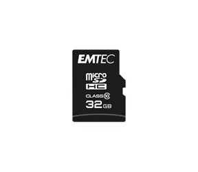 EMTEC Classic micro SDHC karta 32GB + adaptér SD / Class 10 / čtení: 20MBs / zápis: 12MBs / vhodné pro běžné použití