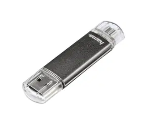Hama "Laeta Twin" 64 GB šedá / Flash disk / USB 2.0 / microUSB / až 10 MBs