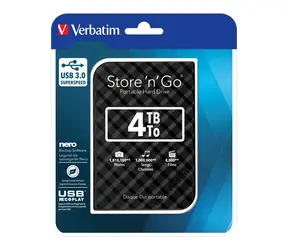 Verbatim Store 'n' Go GEN2 SuperSpeed 4TB černá / Externí HDD / 2.5"/ USB 3.0 / 8MB / 5400rpm / 4.8GBps