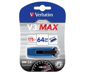 Verbatim Store 'n' Go V3 Max 64GB modrá / Flash Disk / USB 3.0 / čtení: 300MBs