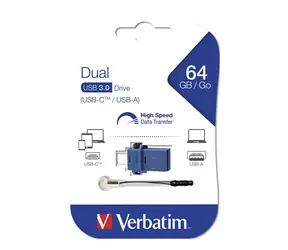 Verbatim Store 'n' Go OTG Dual Drive 64GB černá / Flash Disk / USB 3.0 / microUSB adaptér 