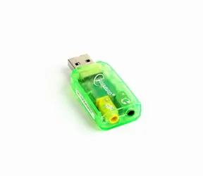 Gembird Virtus USB zvuková karta / 3.5 mm stereo výstup / 3.5 mm vstup mikrofon / Plug&Play