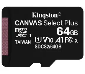 Kingston Canvas Plus microSDXC 64GB / UHS-I V10 / U1 / Class 10 