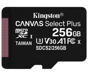 Kingston Canvas Plus microSDXC 256GB / UHS-I V10 / U1 / Class 10 