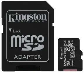 Kingston Canvas Plus microSDXC 256GB s adaptérem / UHS-I V10 / U1 / Class 10 
