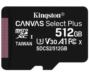 Kingston Canvas Plus microSDXC 512GB / UHS-I V10 / U1 / Class 10 