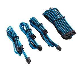 Corsair Premium Sleeved PSU kabelový kit (Gen 4) modro-černá / 1xATX 24pin / 1xATX12V 4+4pin / 2xPCIe 6+2pin 