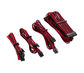 Corsair Premium Sleeved PSU kabelový kit (Gen 4) červeno-černá / 1xATX 24pin / 1xATX12V 4+4pin / 2xPCIe 6+2pin 