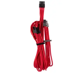 Corsair Premium Sleeved PCIe Dual kabel (Gen 4) červená (2ks) / 2xPCIe 6+2pin / 1xPCIe 8pin / délka 650mm