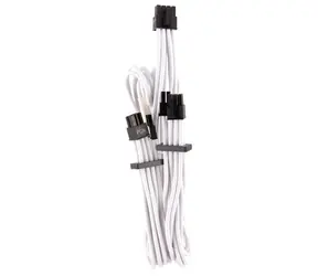 Corsair Premium Sleeved PCIe Dual kabel (Gen 4) bílá (2ks) / 2xPCIe 6+2pin / 1xPCIe 8pin / délka 650mm