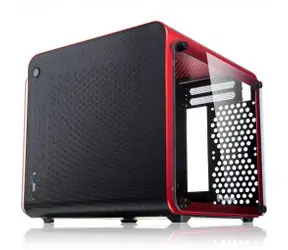 RAIJINTEK Metis EVO TG červená / Mini-ITX / s průhlednou bočnicí / USB 3.0 / USB 3.1 (Typ C) / ATX|SFX / bez zdroje
