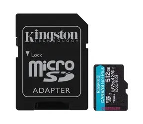 Kingston Canvas Go! Plus microSDXC 512GB s adaptérem / UHS-I V30 / U3 / Class 10