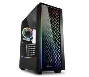 Sharkoon RGB LIT 200 černá / ATX / 2x USB 3.0 + 1x USB 2.0 / bez zdroje / průhledná bočnice