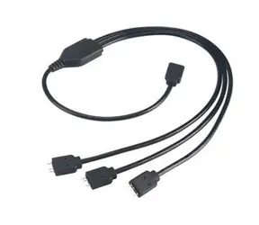 AK-CBLD07-50BK černá / Redukce pro RGB LED pásky / 1x female / 3x male / 50cm