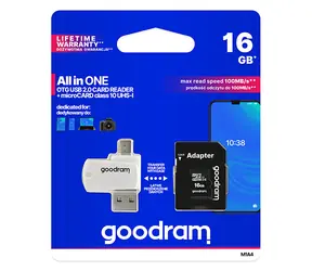 GOODRAM All-In-One microSDHC 16GB + čtečka / Class 10 / UHS-I U1 