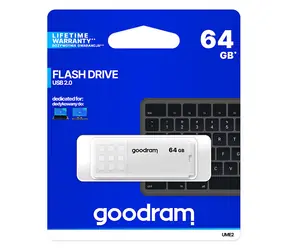 GOODRAM UME2 64GB bílá / Flash disk / USB 2.0 / čtení: 20MBs / zápis: 5MBs