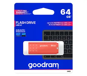 GOODRAM UME3 64GB oranžová / Flash disk / USB 3.0 / čtení: 60MBs / zápis: 20MBs