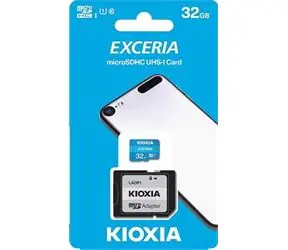 KIOXIA EXCERIA microSDHC 32GB + adaptér / Class 10 / UHS-I U1 / čtení: 100MBs