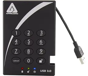 Apricorn Aegis Padlock 2TB černá / Externí HDD / 2.5" / šifrování 256-bit AES / USB 3.0