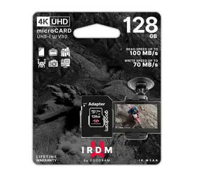 GOODRAM IRDM microSDXC 128GB + adaptér / Class 10 / UHS-I U3 / R: 100 MBs / W:70 MBs