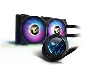 GIGABYTE AORUS WATERFORCE X 240 / 2x 120 mm / Graphene Nano / 37.6 dB / 60 CFM / 800-2500 RPM / RGB / Intel + AMD