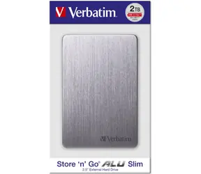 Verbatim Store 'n' Go ALU Slim 2TB šedá / Externí HDD / 2.5"/ USB 3.2 / hliník