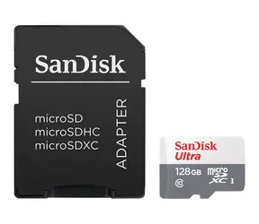 SanDisk Ultra microSDXC 128GB + adaptér / Class 10 / UHS-I / čtení: až 100MBs