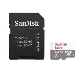 SanDisk Ultra microSDXC 64GB + adaptér / Class 10 / UHS-I / čtení: až 100MBs