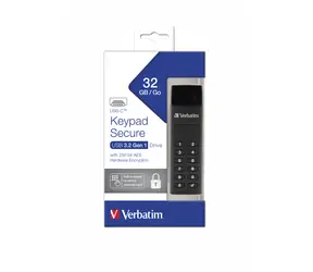 Verbatim Keypad Secure 32GB černá / Flash disk / USB-C 3.2 Gen 1 / klávesnice / čtení: až 160MBs / zápis: až 130MBs