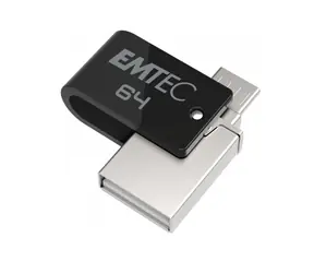 EMTEC T262B Mobile & Go 64GB / Flash Disk / USB-A 2.0 & USB 2.0 Micro-B / R: 15MBs / W: 5MBs