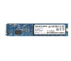 Synology SNV3510 800GB / M.2 NVMe PCIe 3.0 x4 / RW: 3100 & 1000 MBps / IOPS: 400K & 70K / MTBF 1.8mh / 5y
